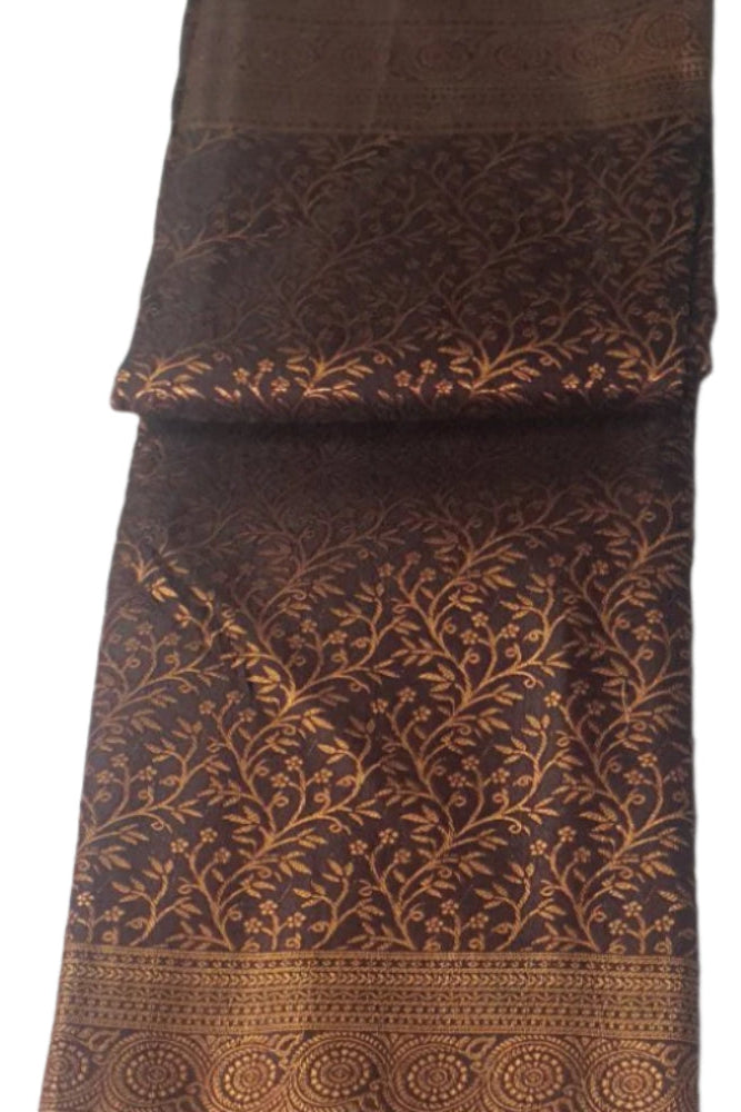Pure Kanjiwaram saree kanjivaram saree coffee brown color wedding god bharai grihaprawesh house warming