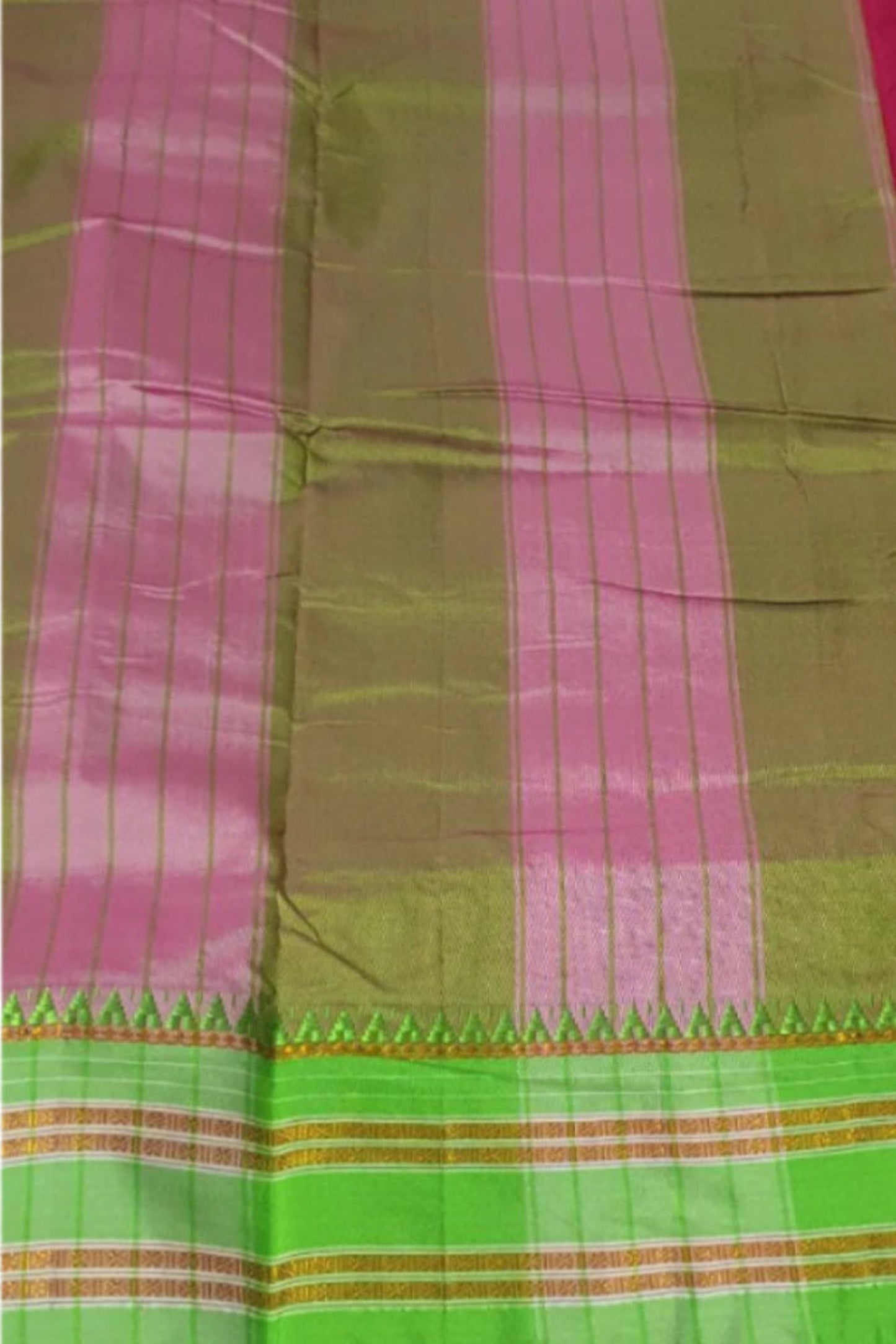 Rani Pink Cotton Saree Ilkal Sari timeless