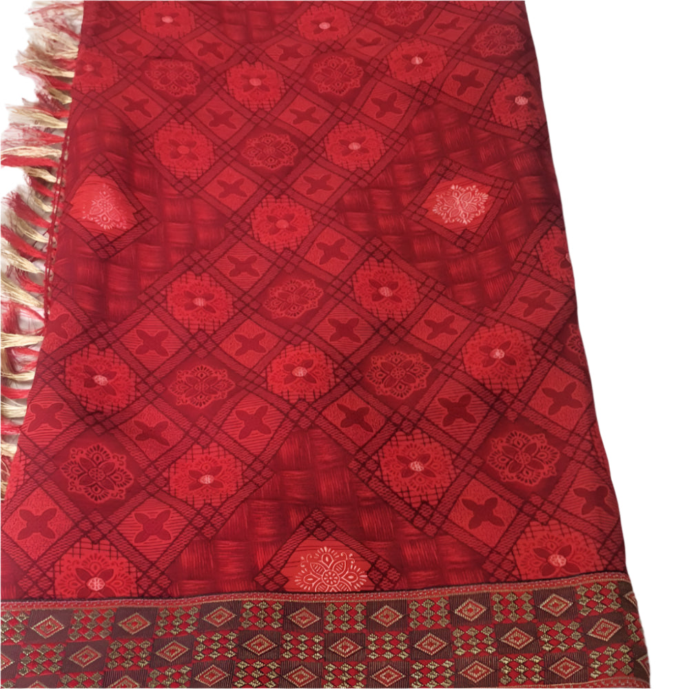 Red Sari Soft Saree Maintenance free Saree