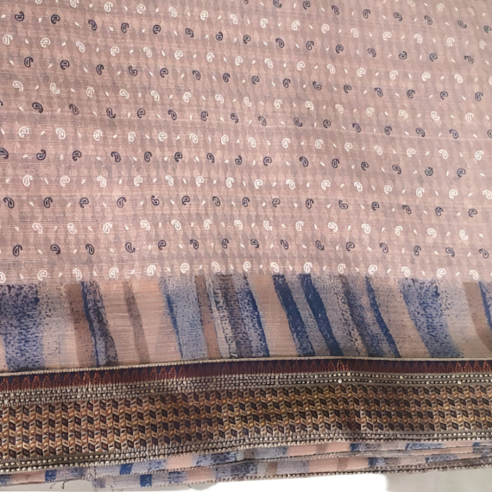 Light Peach Sari Soft Saree