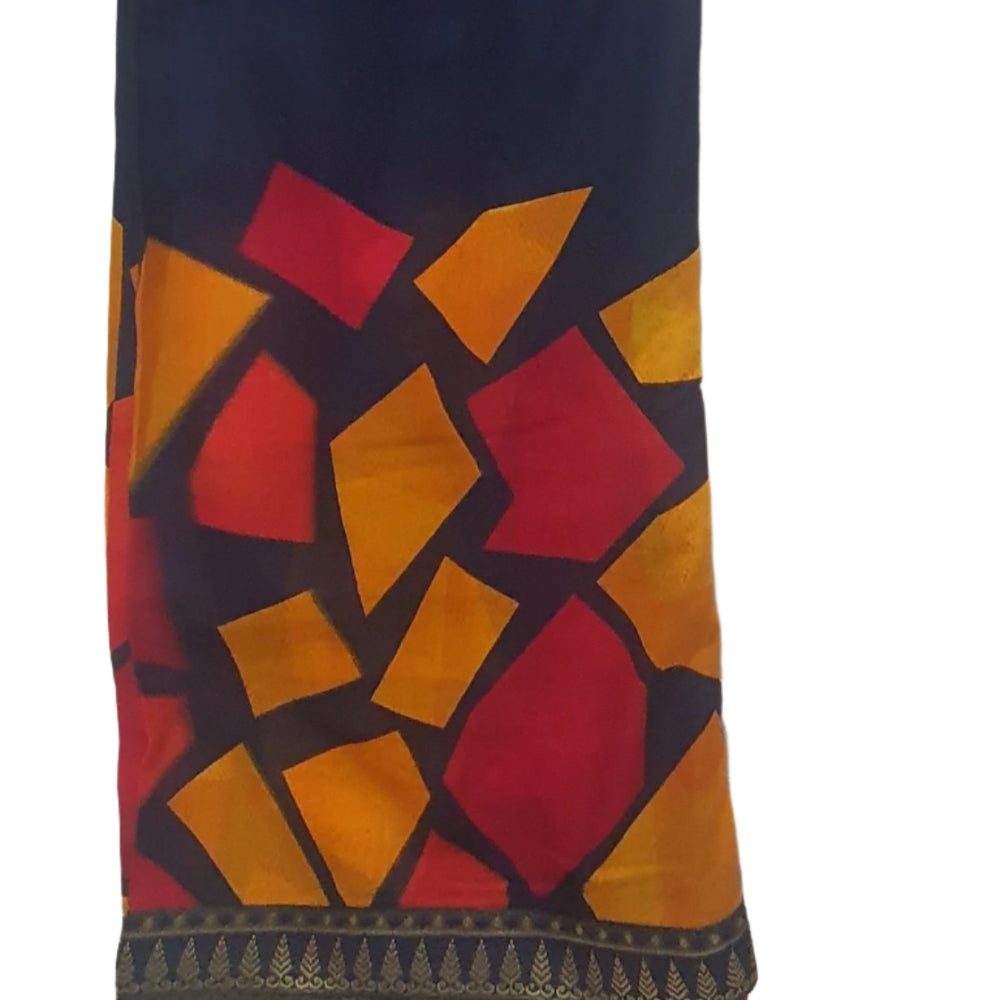 Navy Blue Sari Soft Saree Regular Use Sari