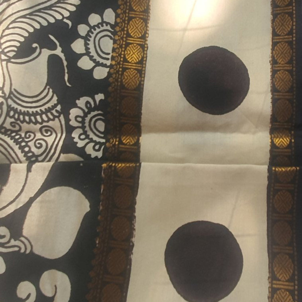 Pen hand painted kalamkari saree pure silk wedding party office party