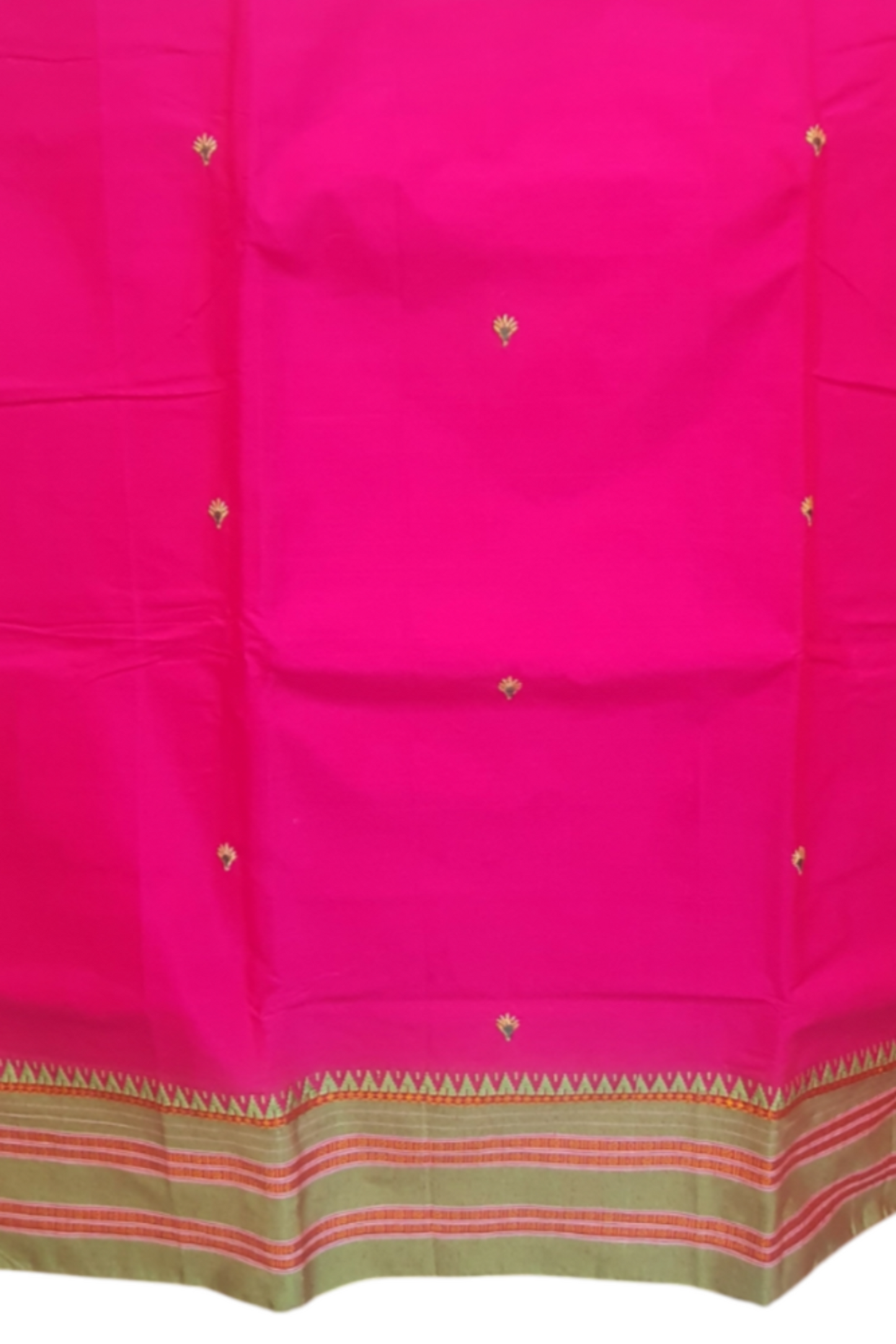 Rani Pink Cotton Saree Ilkal Sari traditional