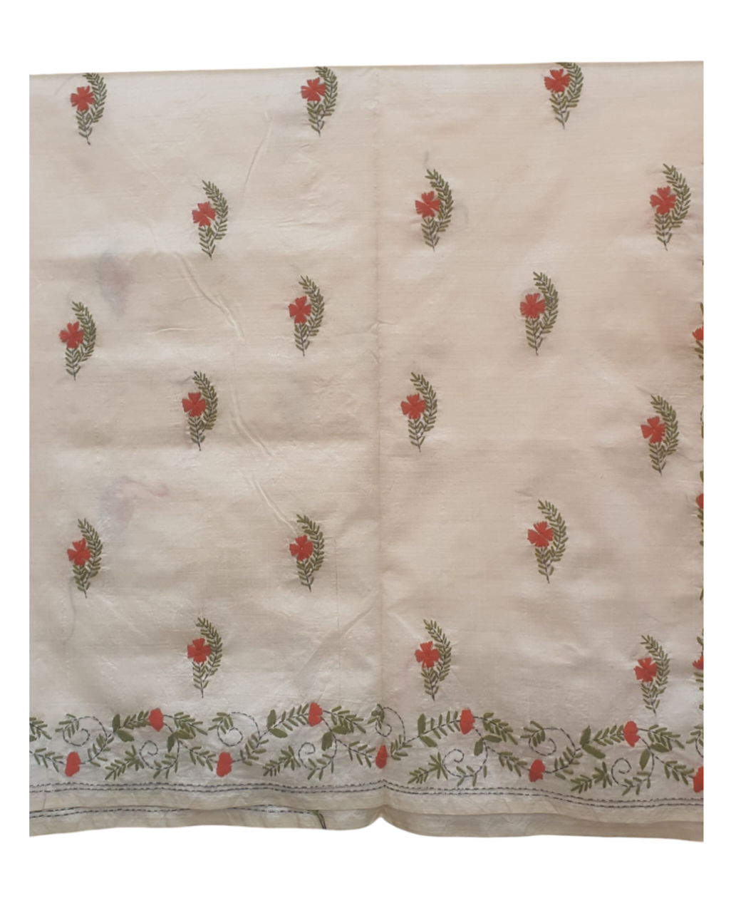Off White Ivory Sari Art Silk Saree Party Sari