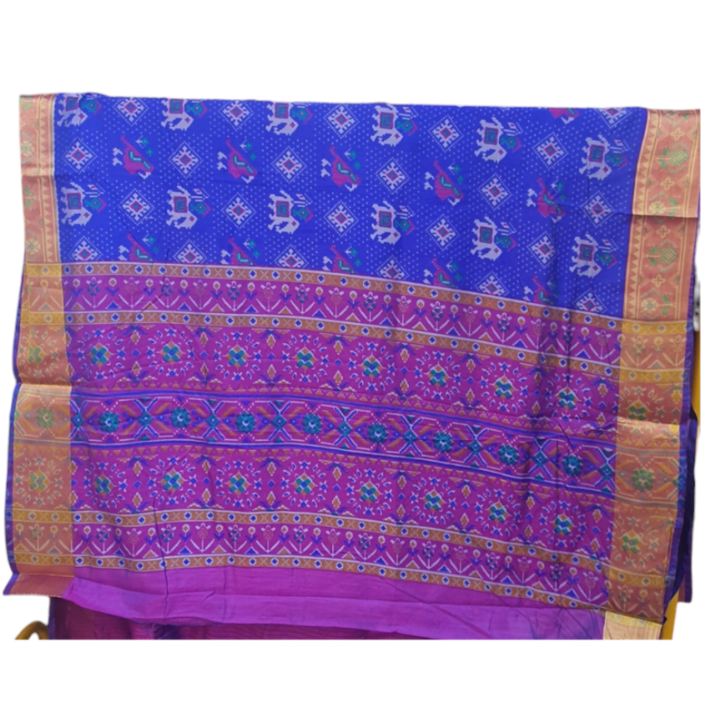 Blue Semi Patola Saree