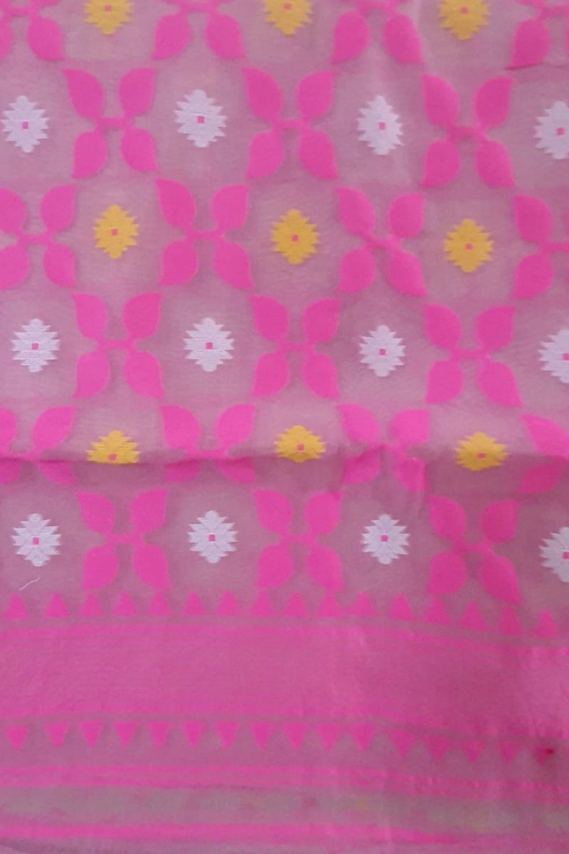Neon Pink Jamdani Cotton