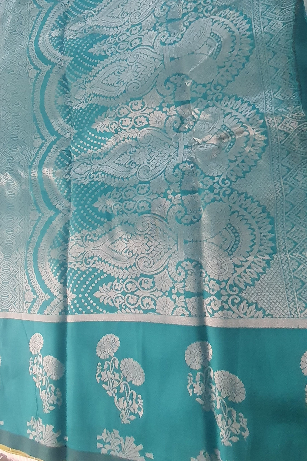 Yellow soft silk saree