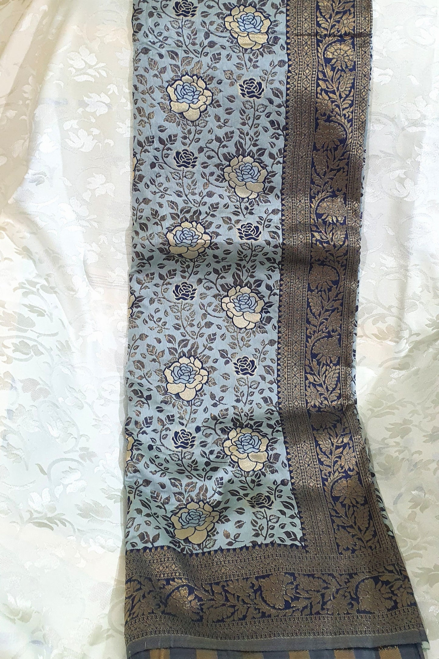 Sky Blue Blended South Silk