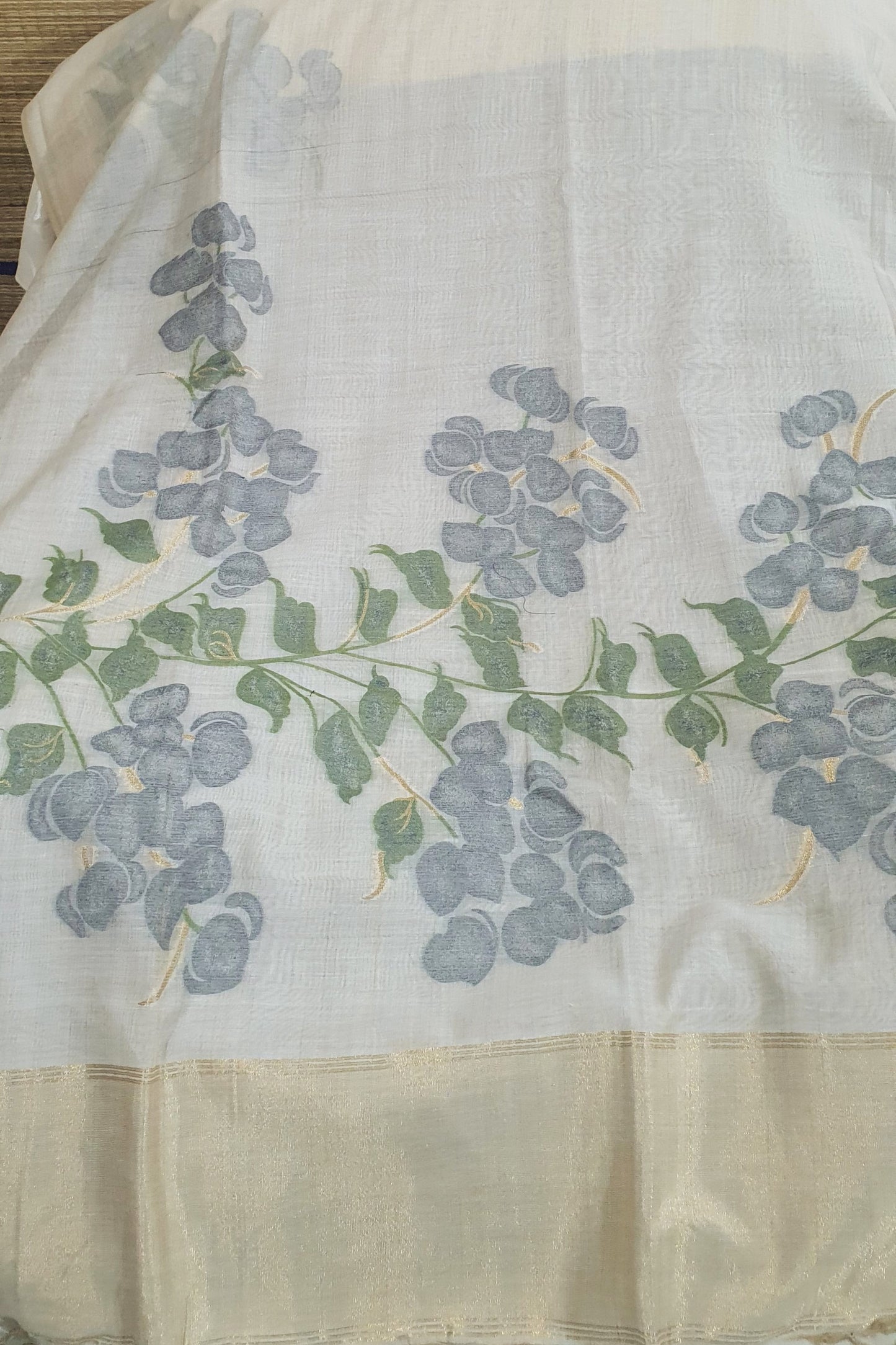 GrayOff White Muslin Cotton