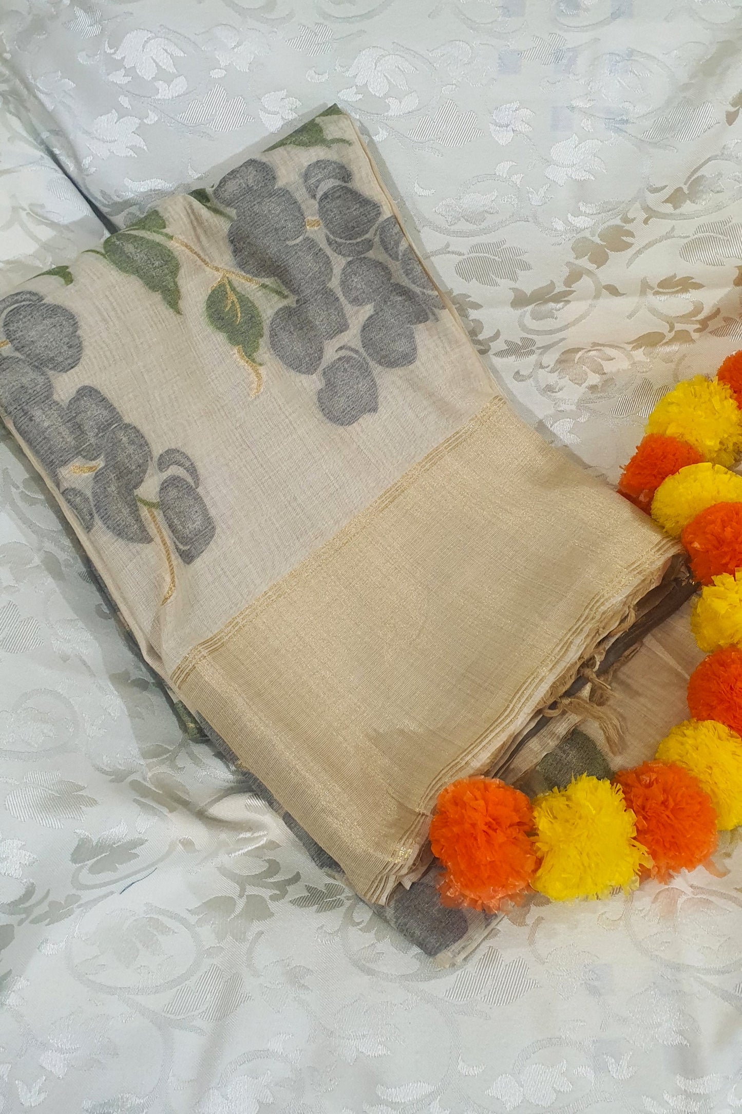 GrayOff White Muslin Cotton