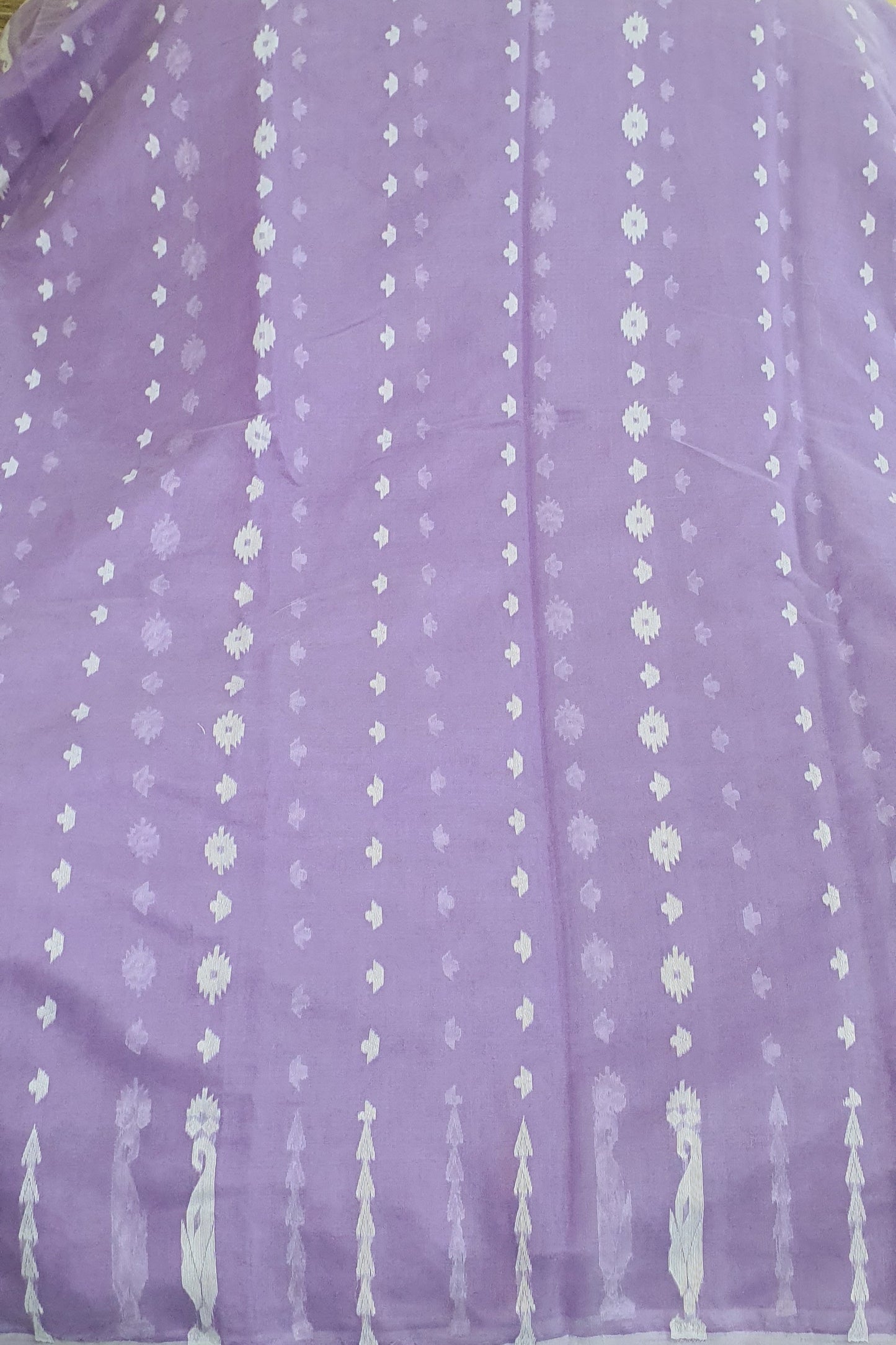 Purple Jamdani Cotton Saree