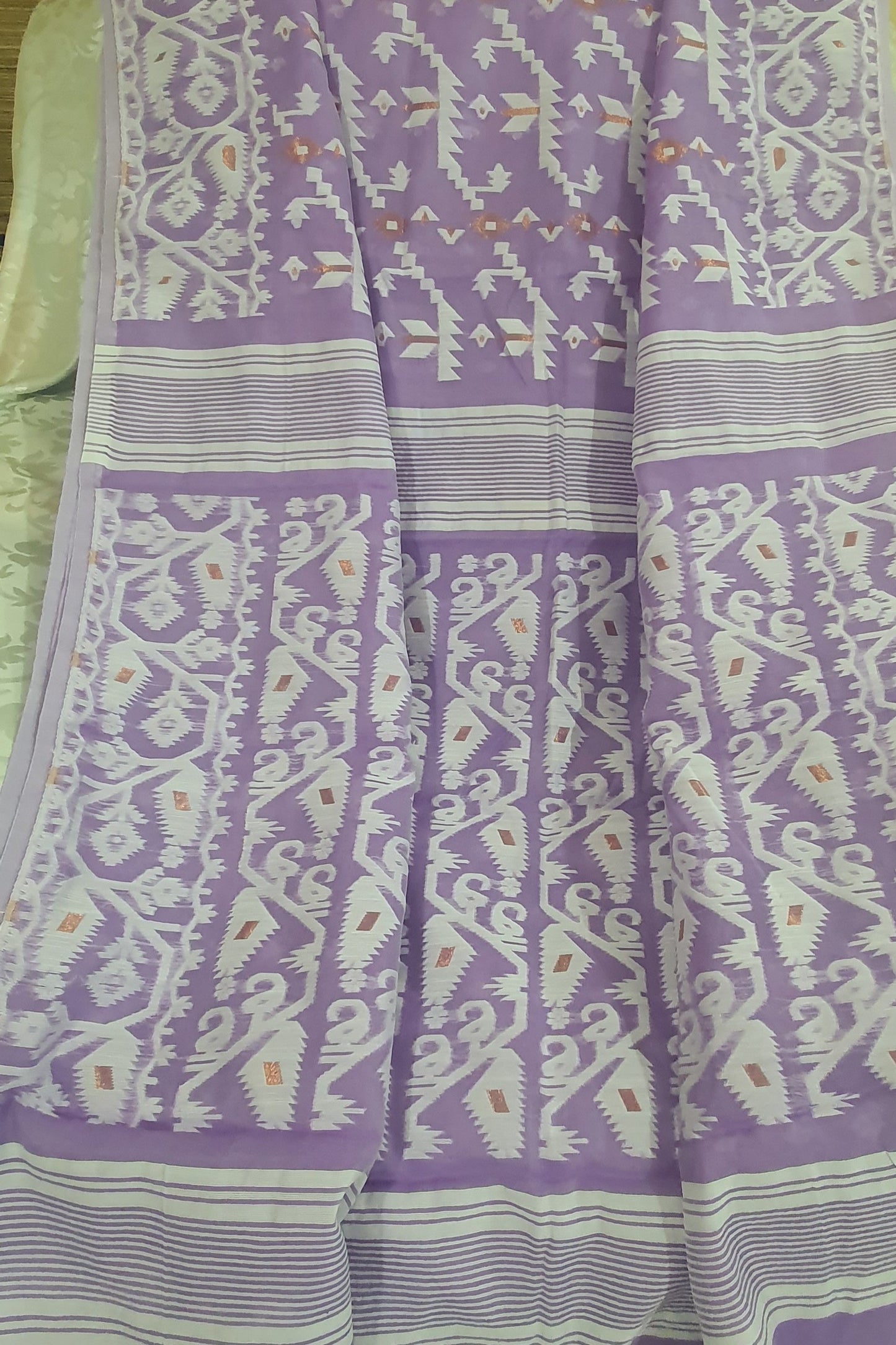 Purple Jamdani Cotton Saree