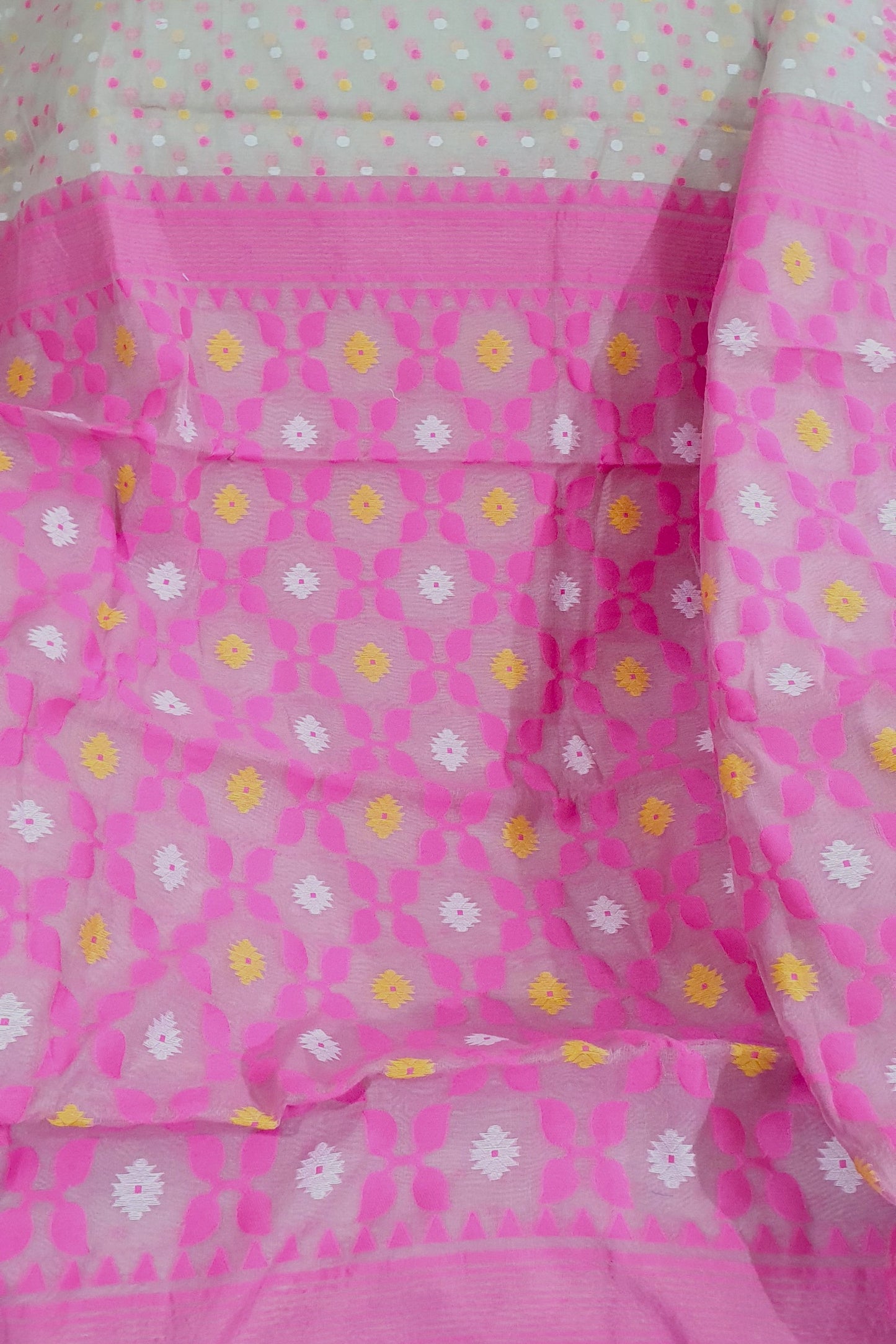 Neon Pink Jamdani Cotton