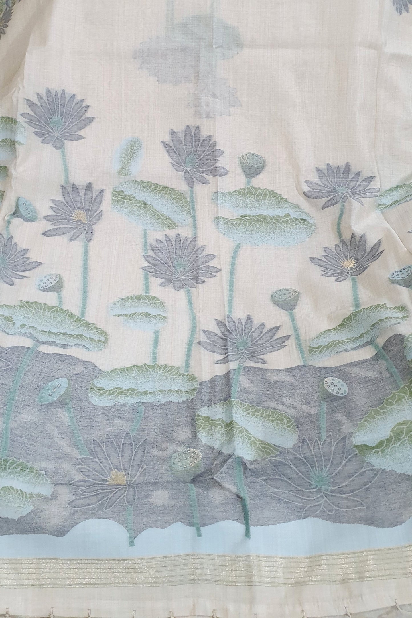 Gray Pure Muslin Silk