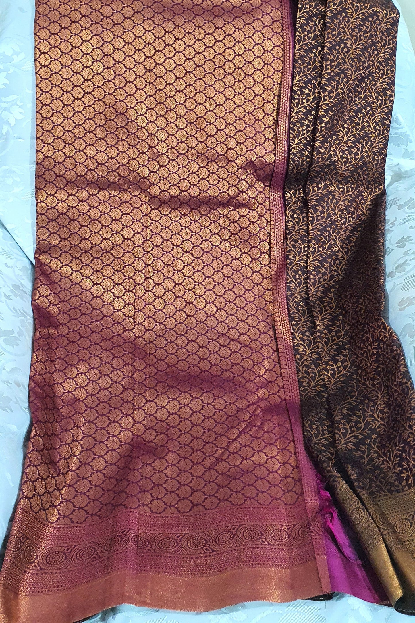 Coffee Kanjivaram Silk Saree