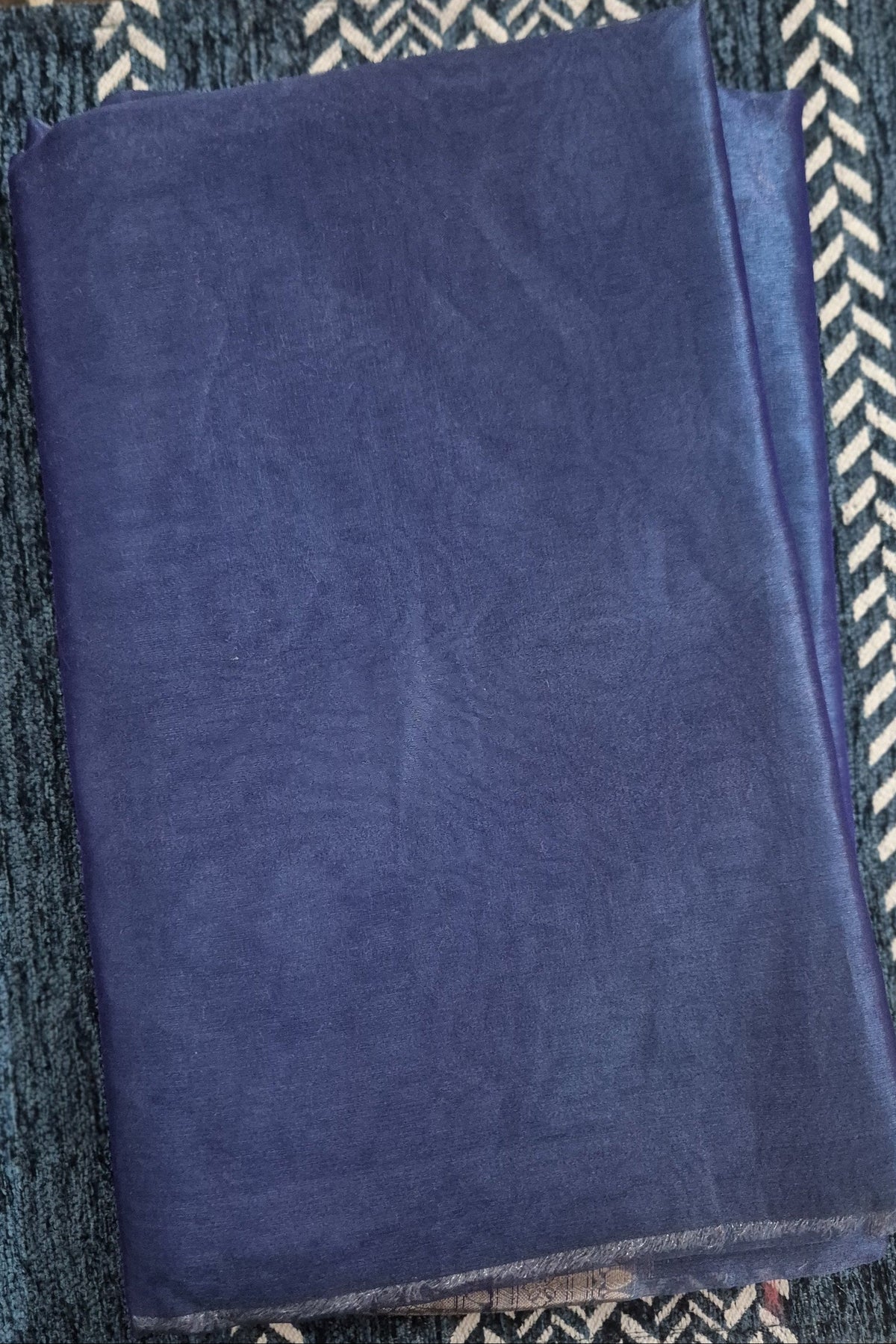 Electric Blue Pure Banaarasi Tissue Saree