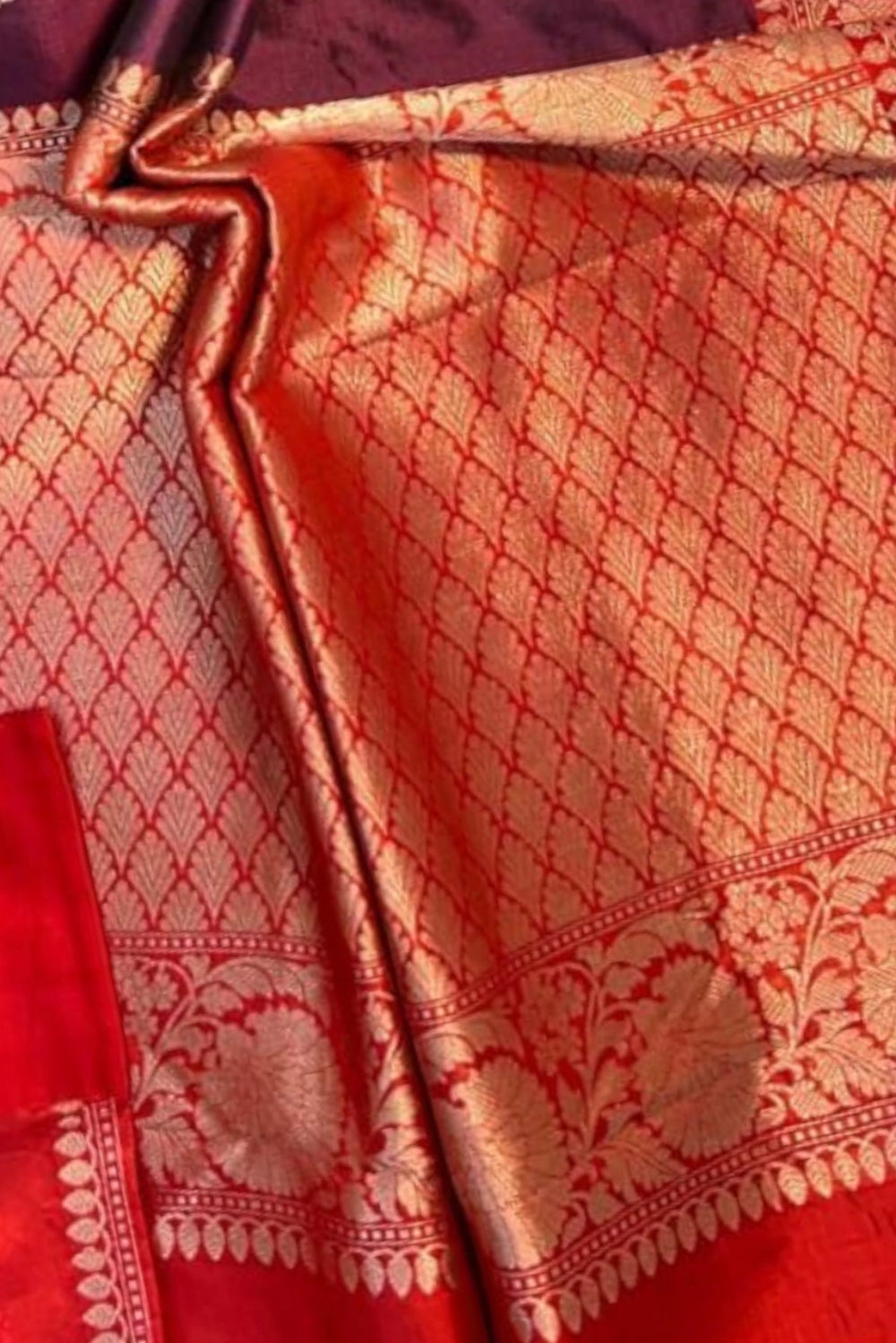 Brown Pure Katan Banarasi