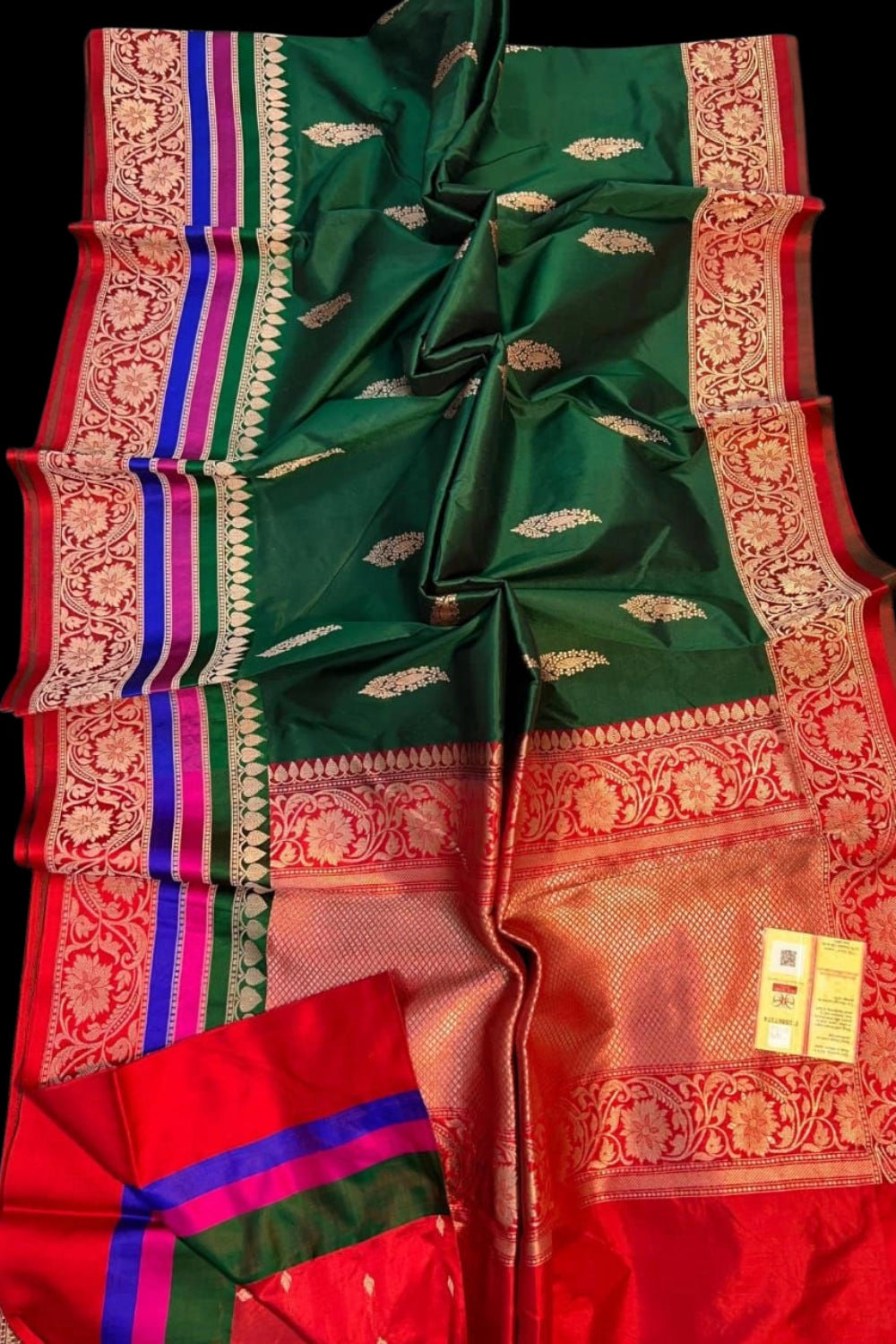 Deep Green Pure Katan Banarasi