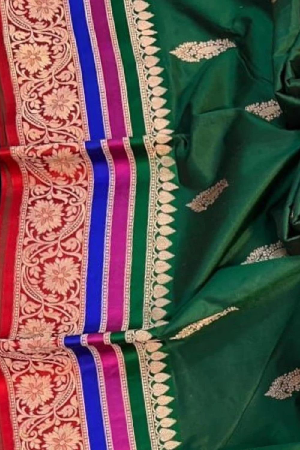 Deep Green Pure Katan Banarasi