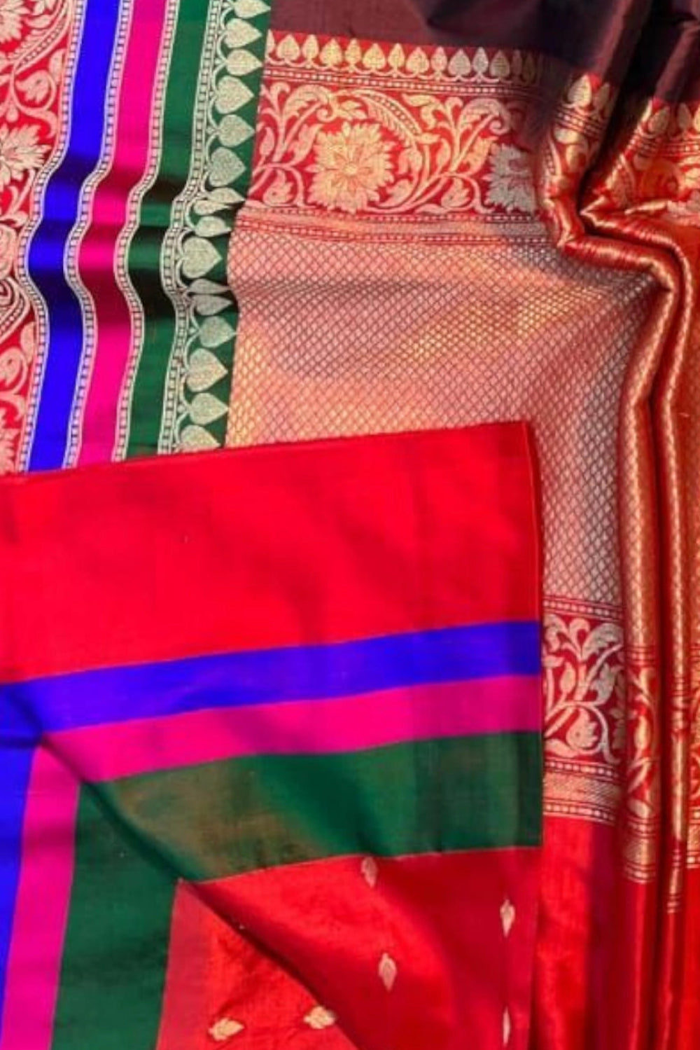 Maroon Pure Katan Banarasi