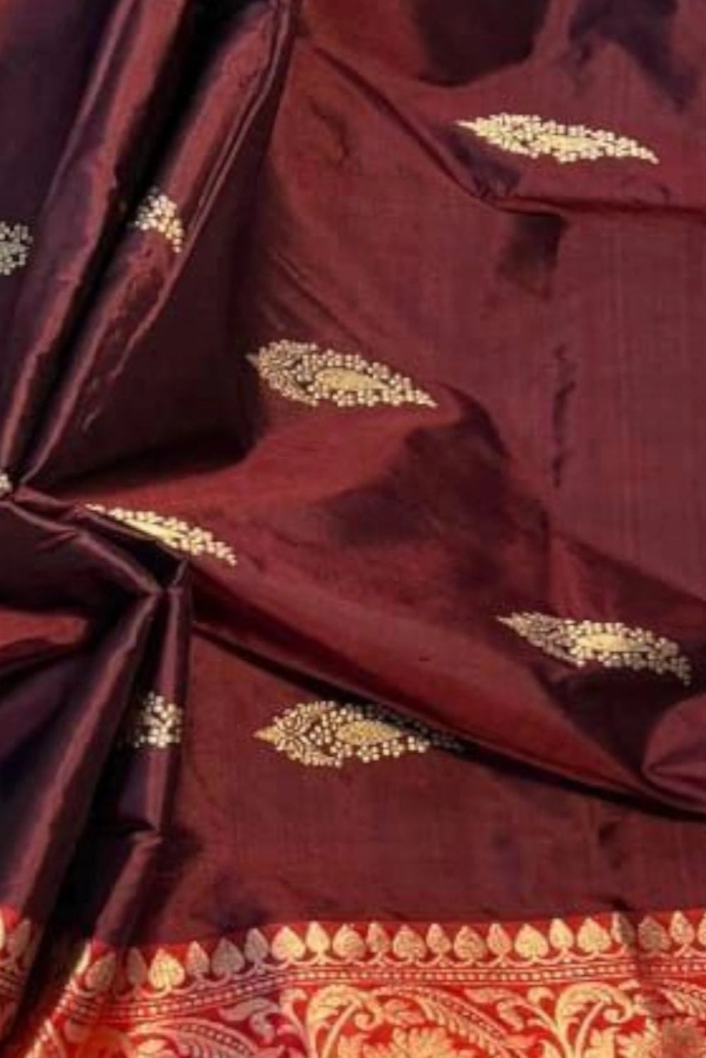 Maroon Pure Katan Banarasi