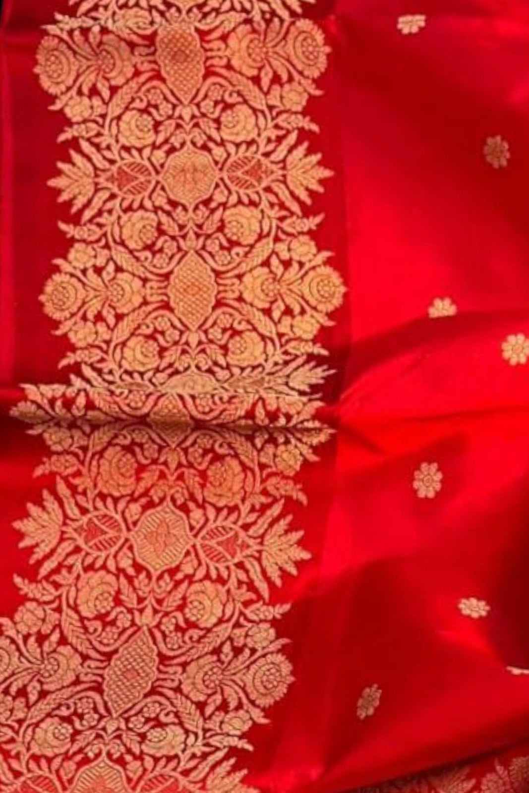 Red Pure Katan Banarasi