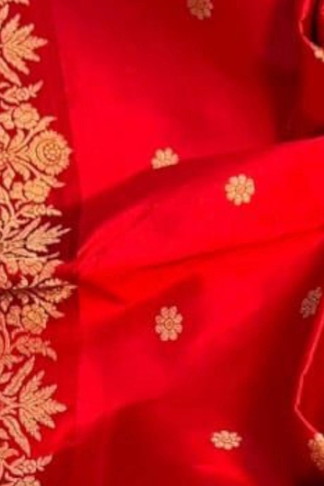 Red Pure Katan Banarasi
