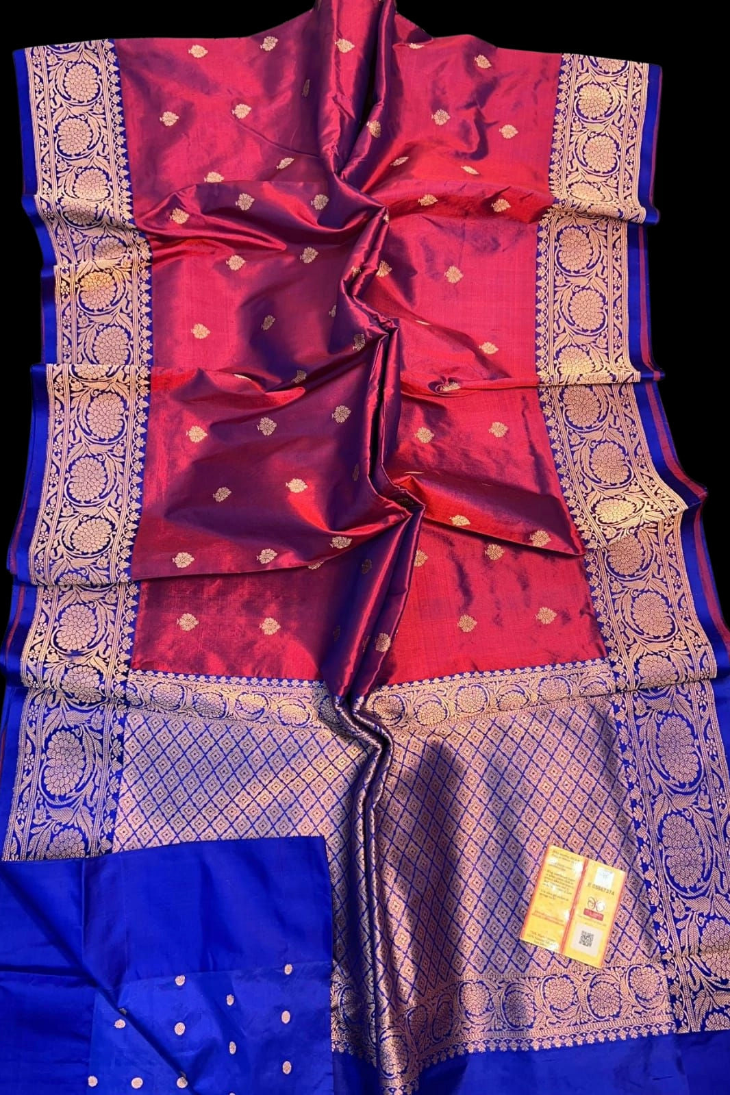 Maroon Pure Katan Banarasi