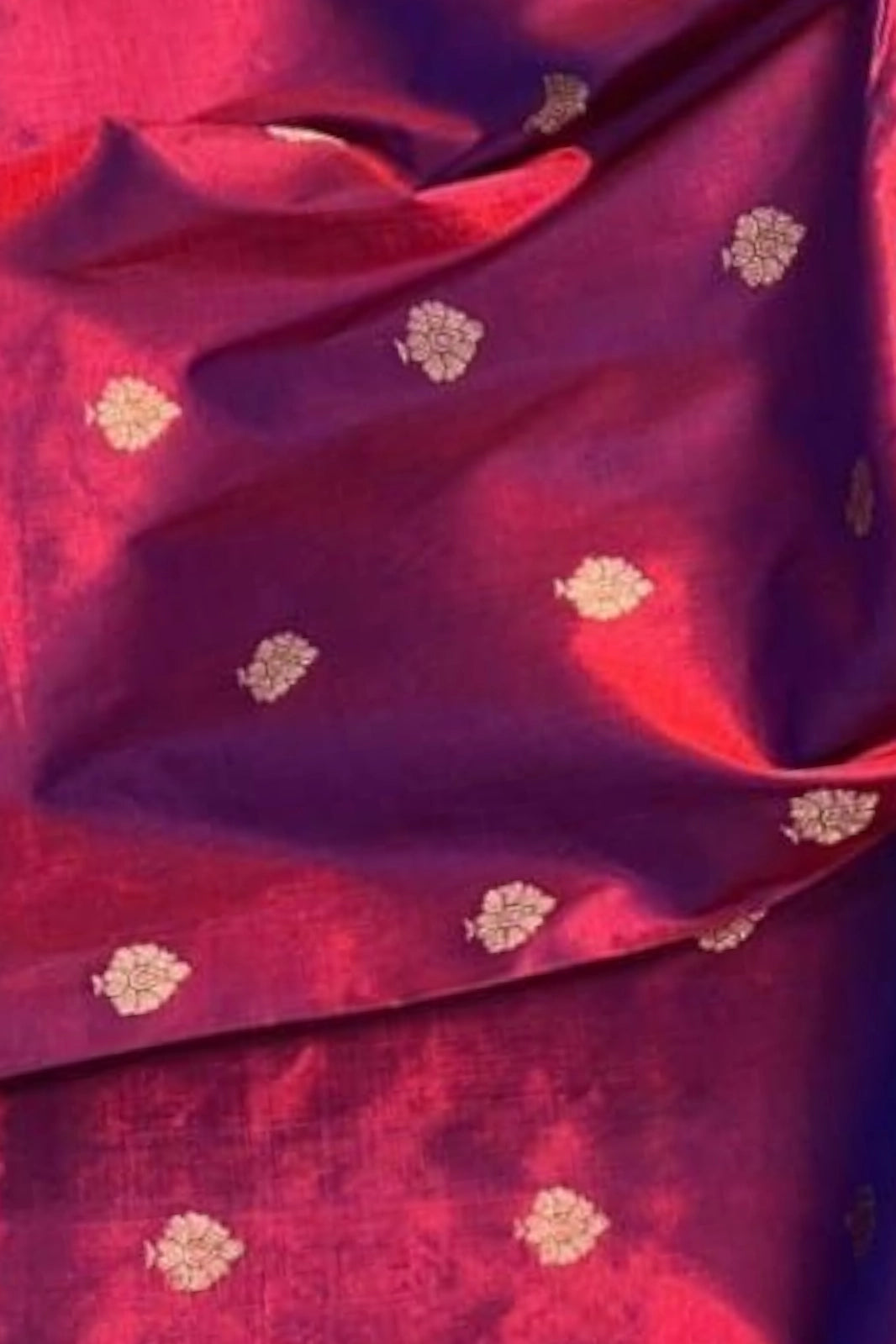Maroon Pure Katan Banarasi