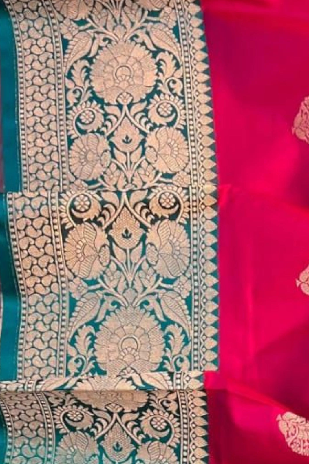 Coral Red Pure Katan Banarasi