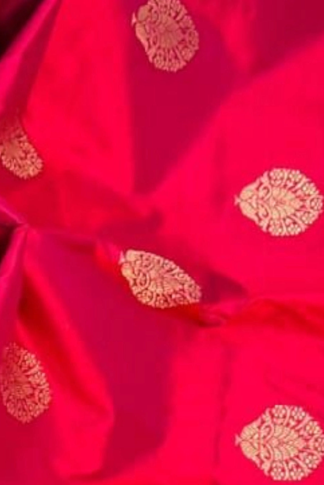 Coral Red Pure Katan Banarasi
