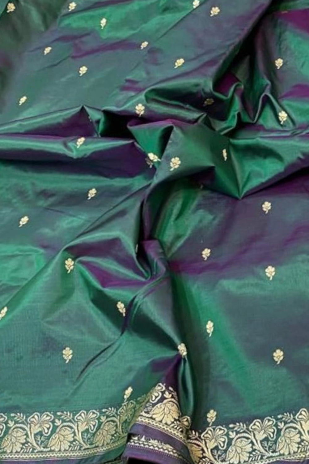 Green Dualtone Pure Banarasi