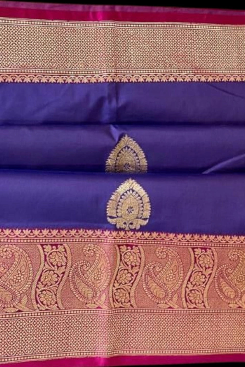 Royal Blue Katan Banarasi Saree