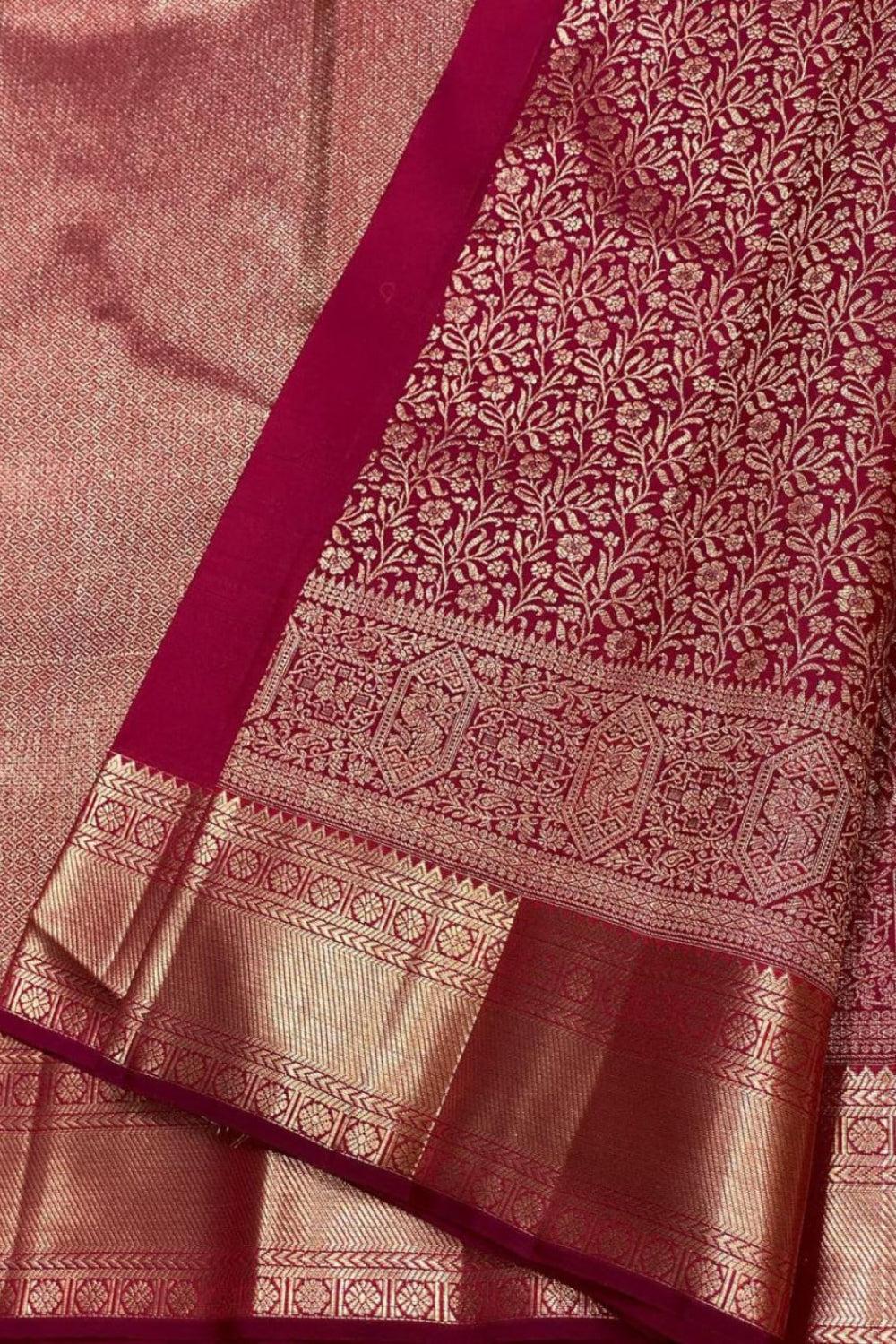 Red Soft Silk Banarasi Saree party Wear