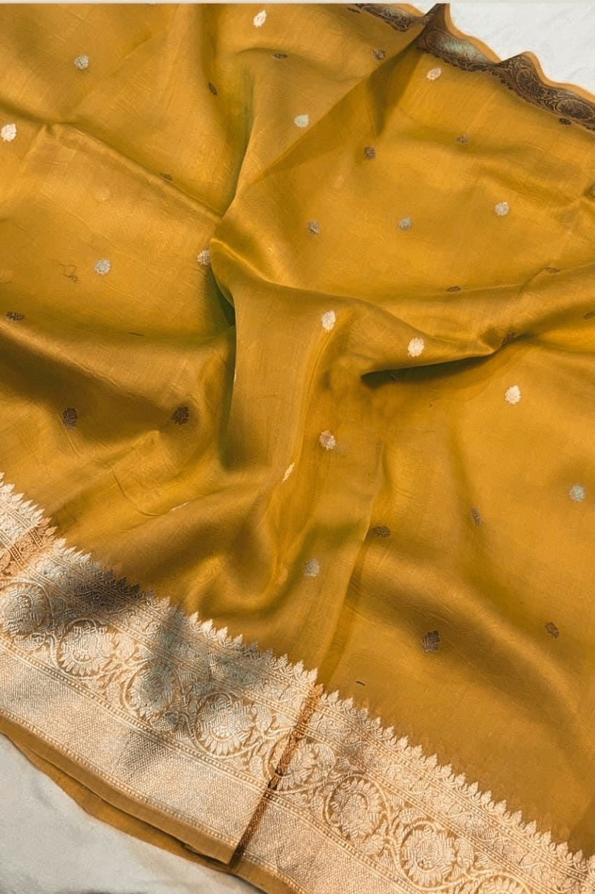 Mustard Yellow Kora Organza
