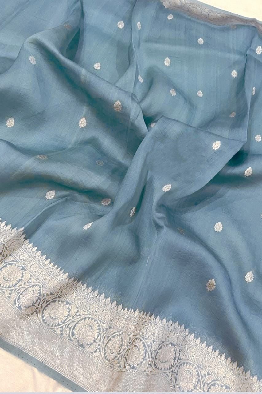 Light Blue Kora Organza