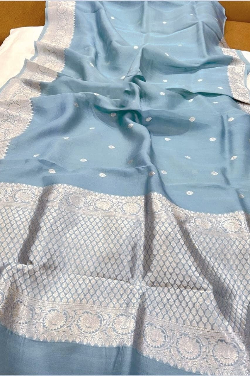 Light Blue Kora Organza