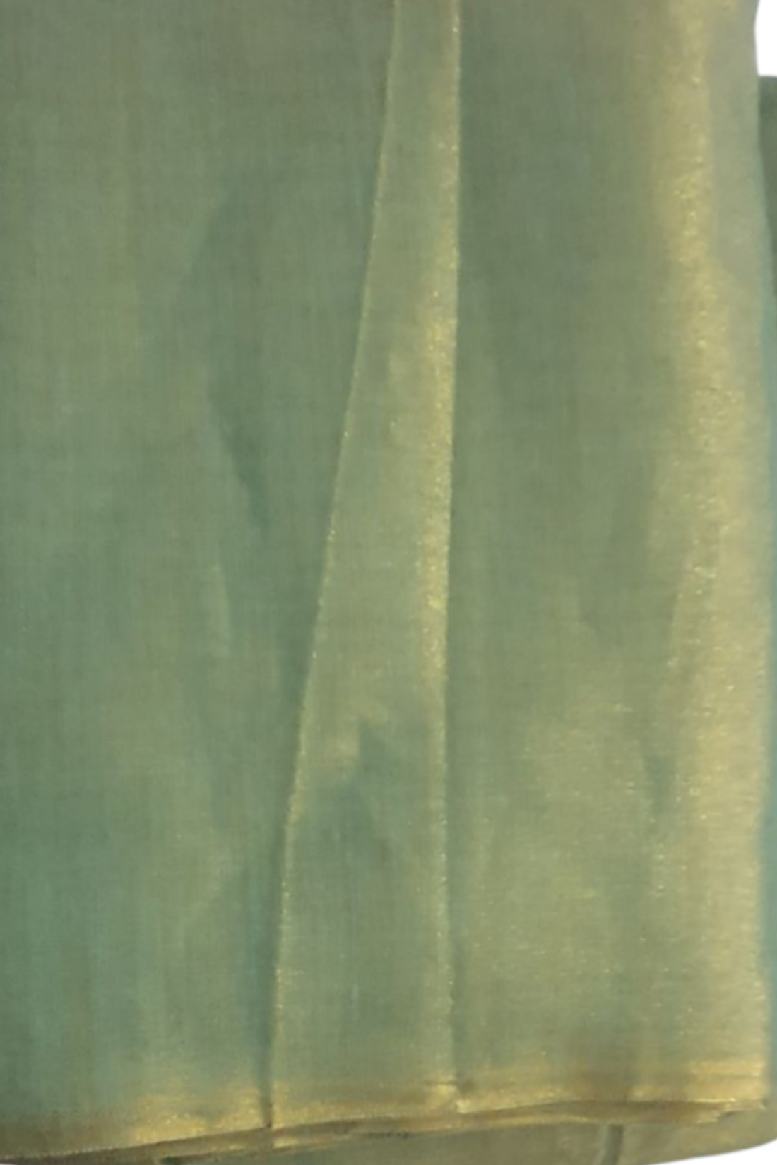 Green Golden with Tassel Glass Tissue Saree