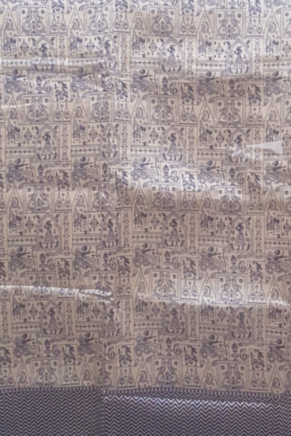 blue semi tussar saree