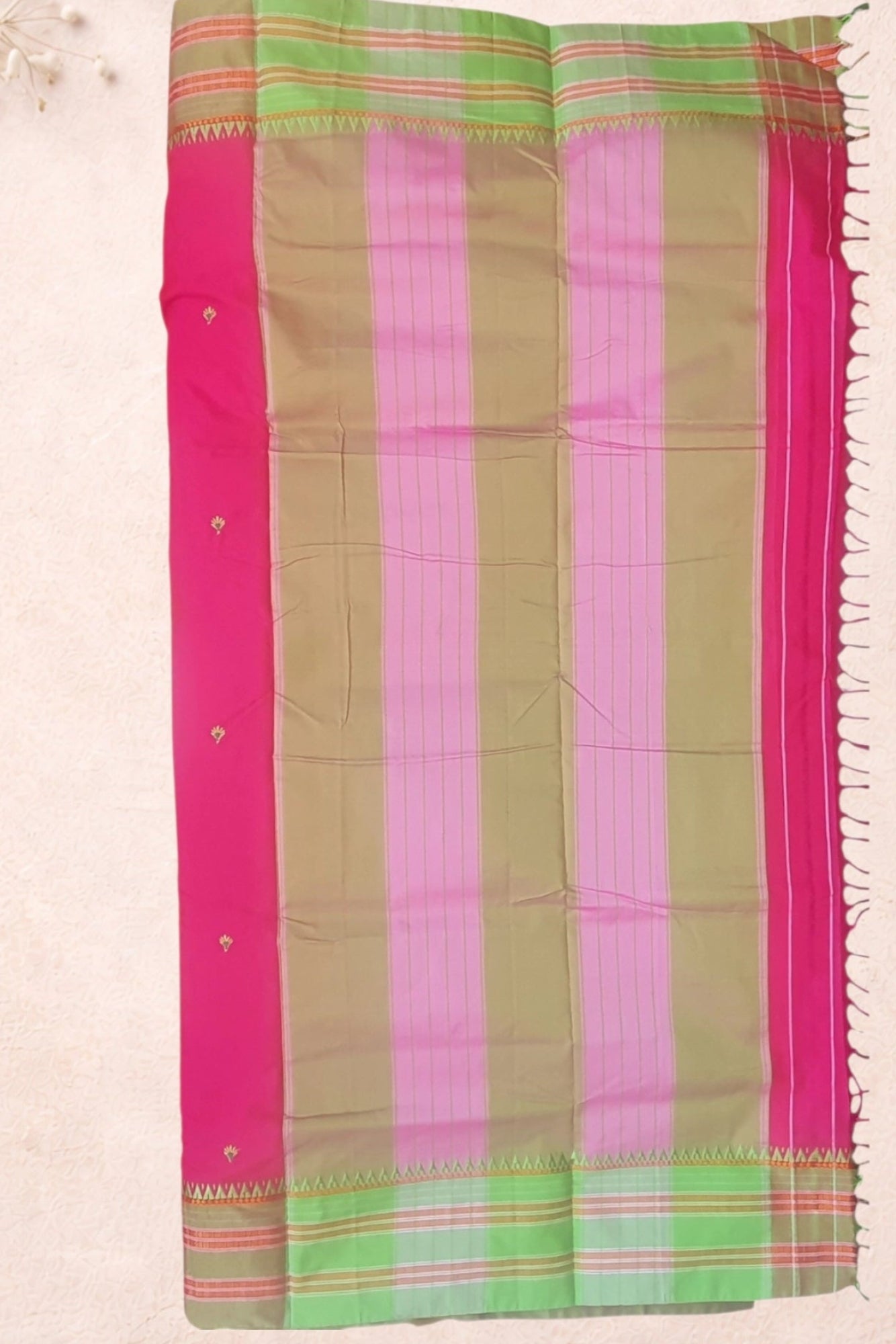 Dark Rani Pink Color illkal saree