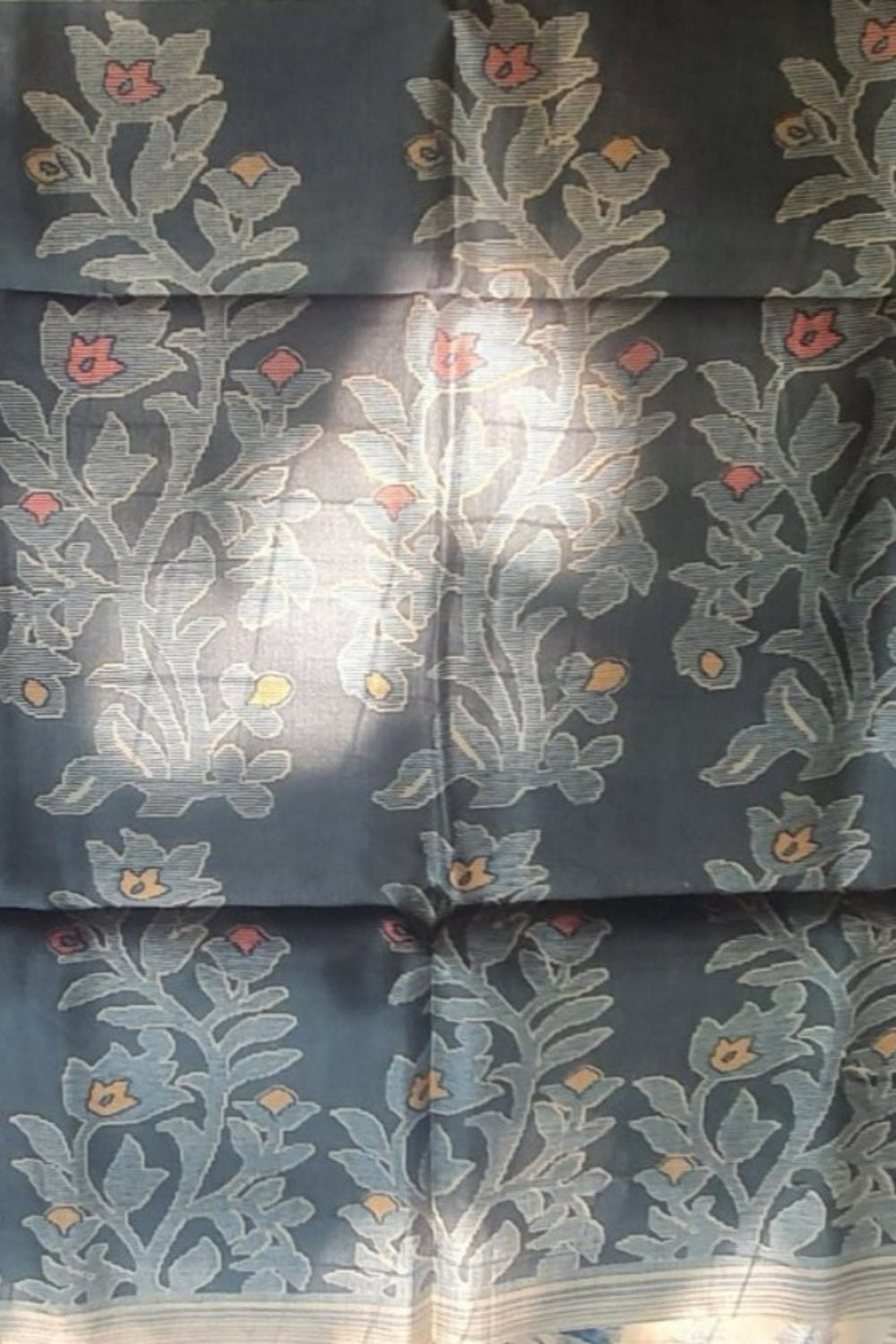 Sea Green Printed tussar