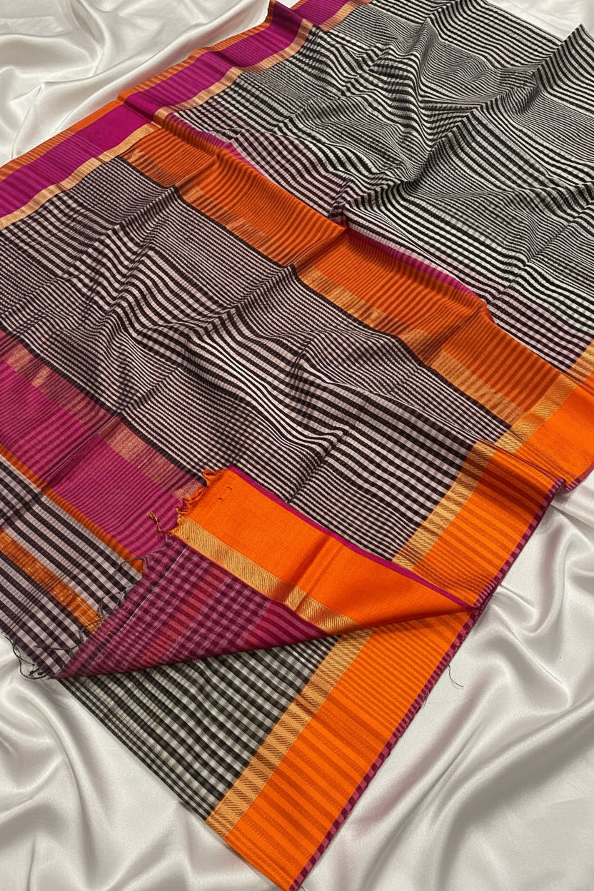 pure handwoven maheshwari saree
