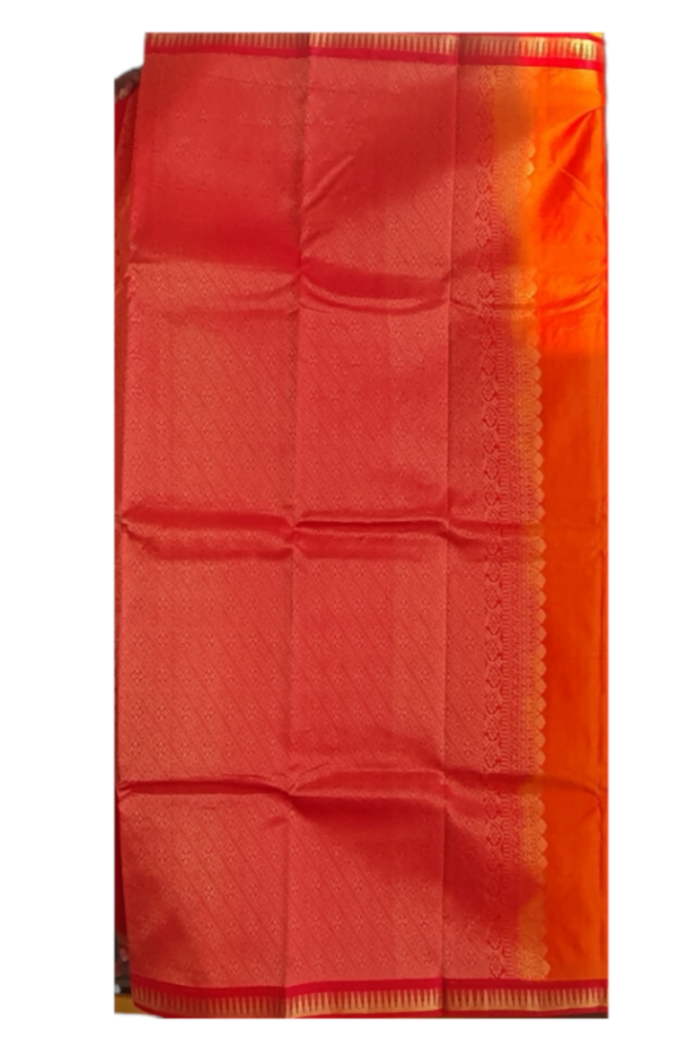 Orange Saree Pure Silk Saree Kanjiwaram Sari