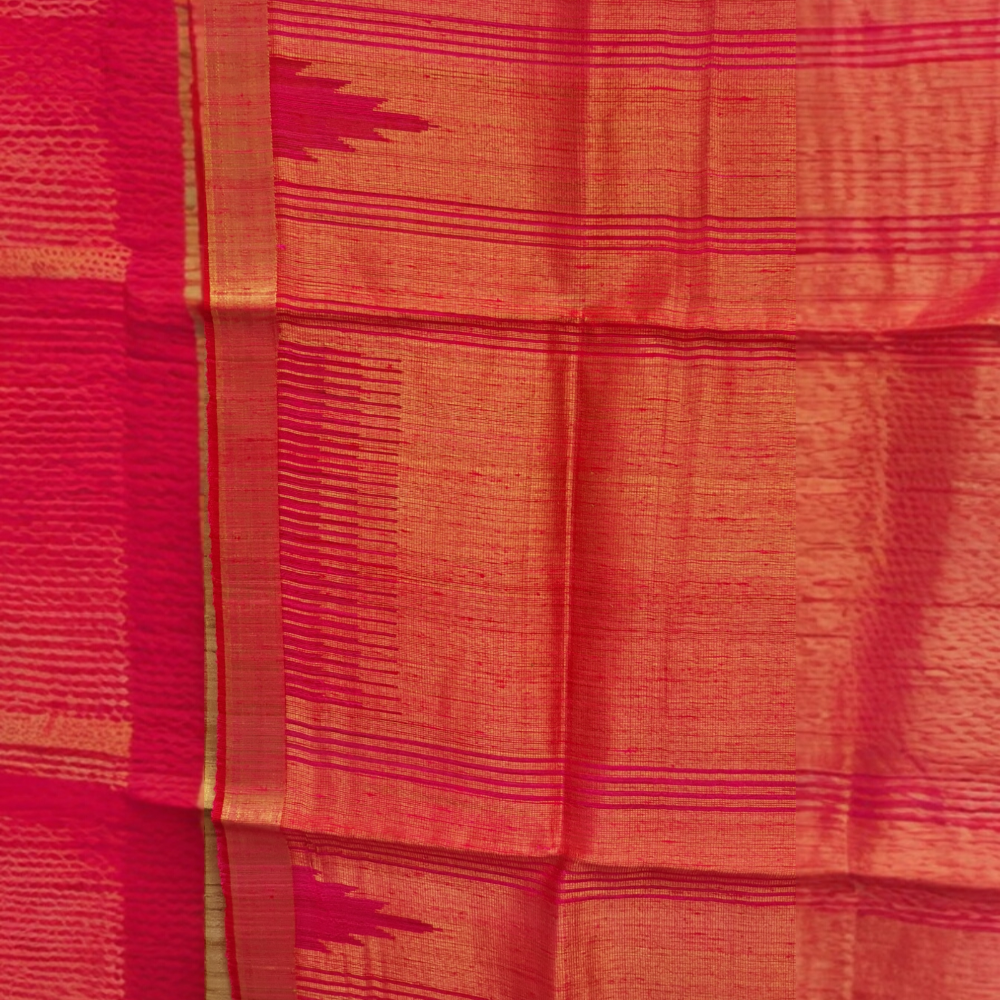 Pink pure tussar silk saree party wear occasion wear