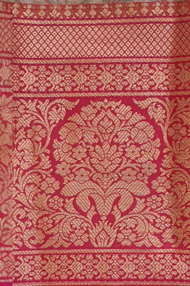 Steel Grey Saree Pure Silk Saree Kanjivaram Wedding occasion party function