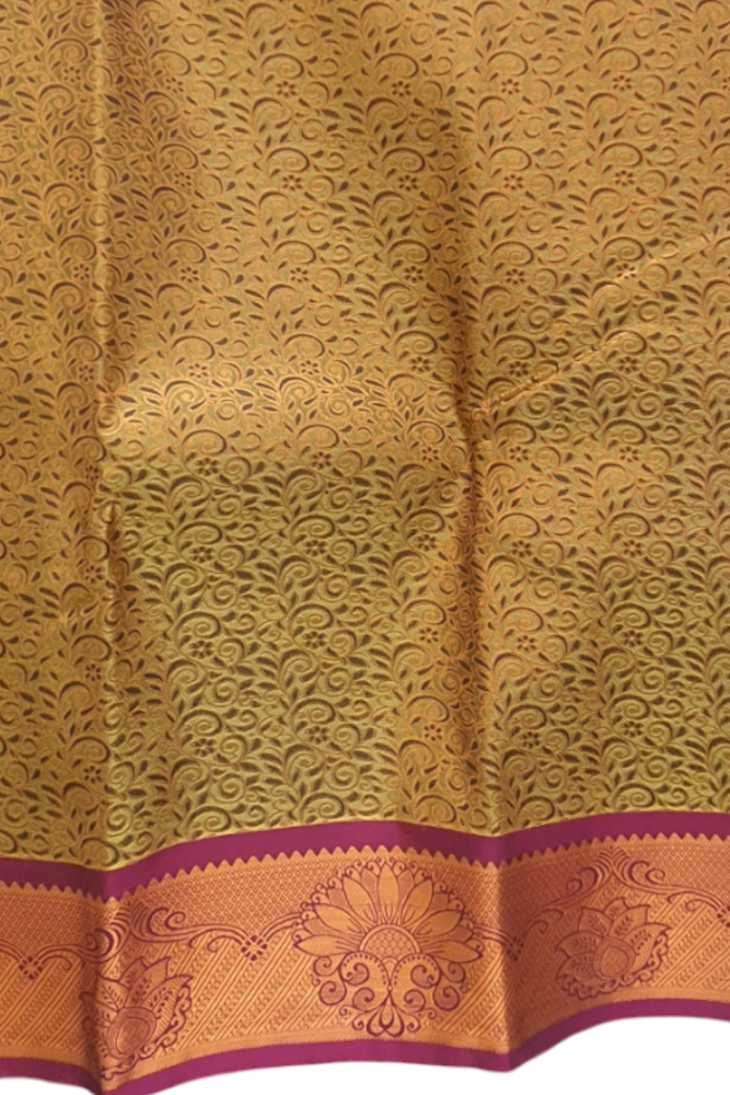 Mustard Yellow Pure Kanjivaram saree perfect for wedding , functions any occasion