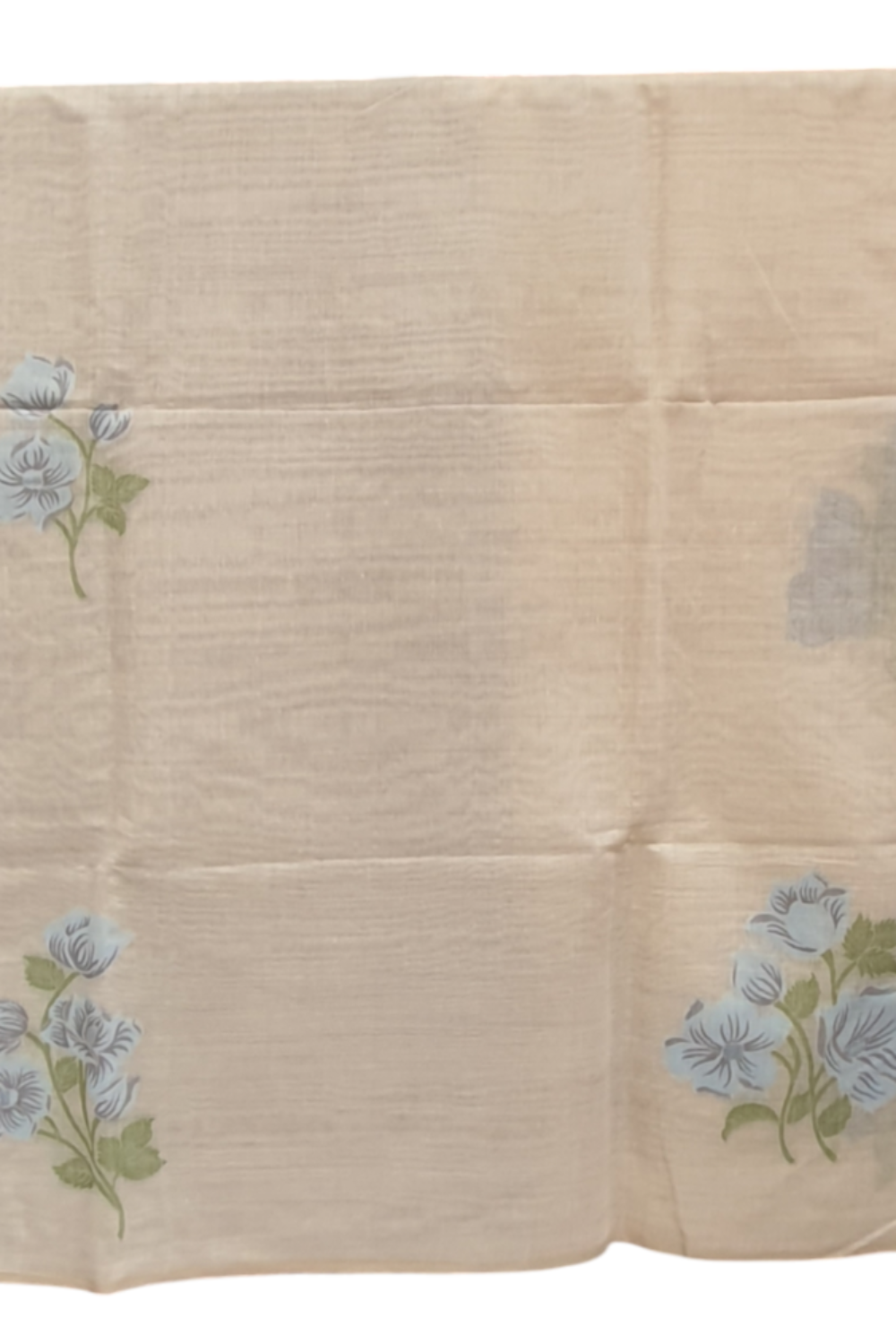 Light Blue Off White Sari Pure Muslin Saree Pure Cotton Saree