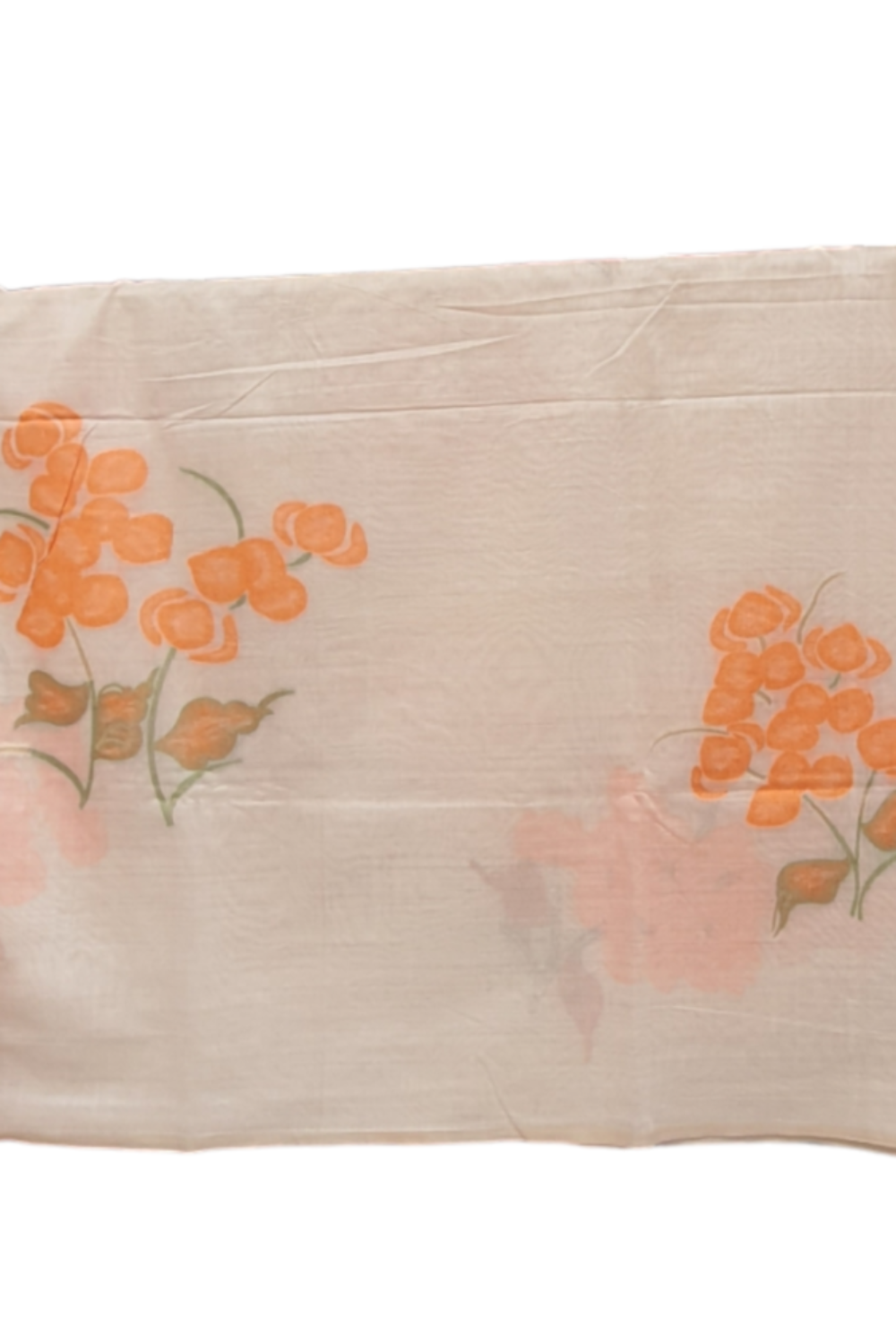 Orange Off White Sari Pure Muslin Saree Pure Cotton Saree