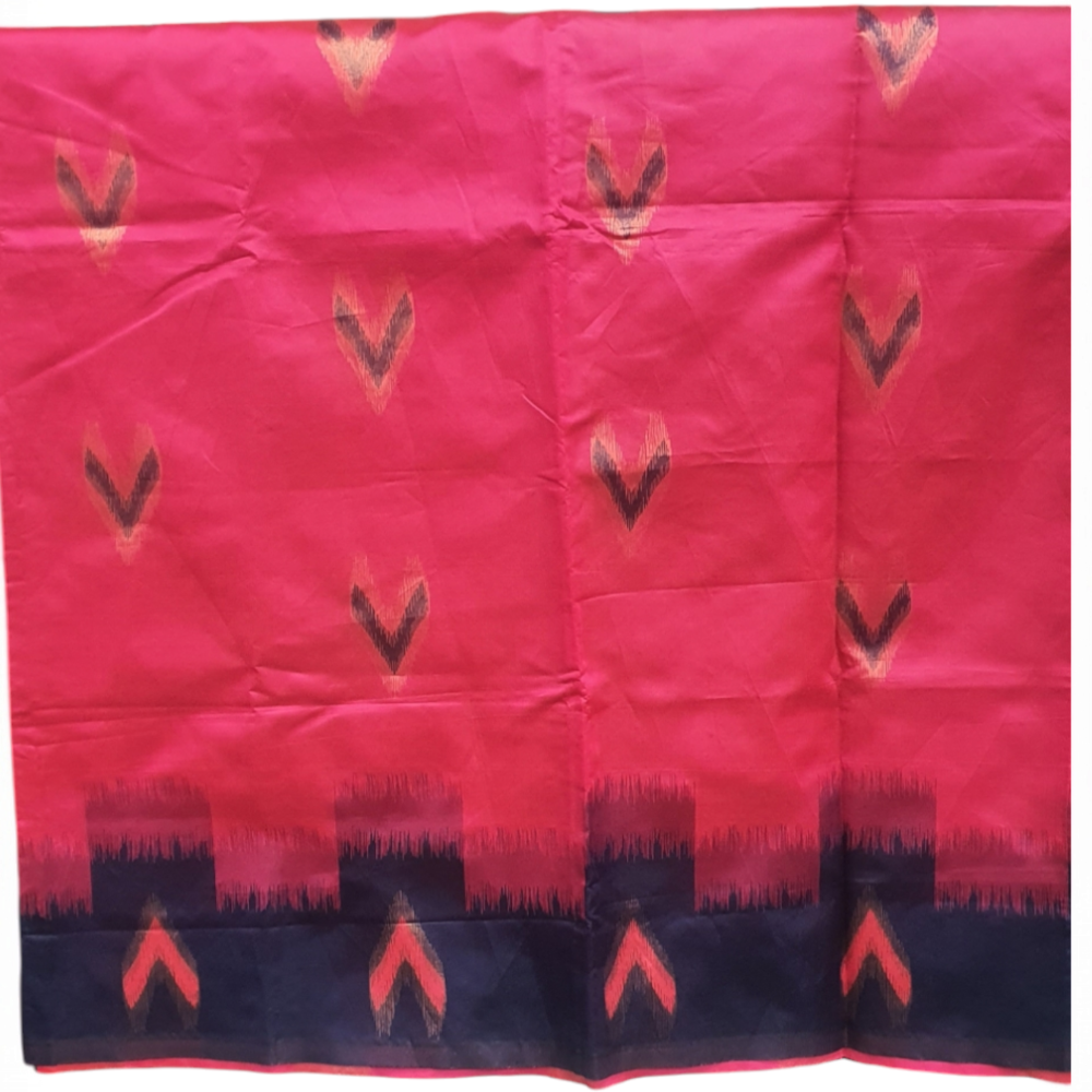 Pink ikkat saree