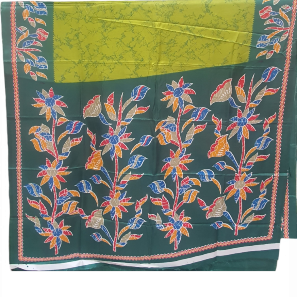 Parrot Green Tussar Saree